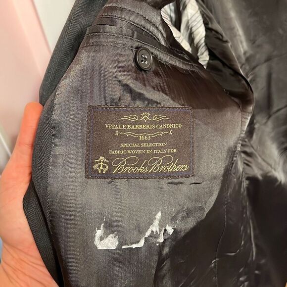 Brooks Brothers 1818 Regent Dark Grey Wool Two Button Suit Jacket 42 - Picture 6 of 9